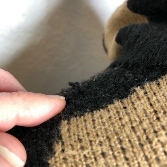 Soft Surroundings black tan zebra stripe cowl neck sweater size Medium - Picture 9 of 14